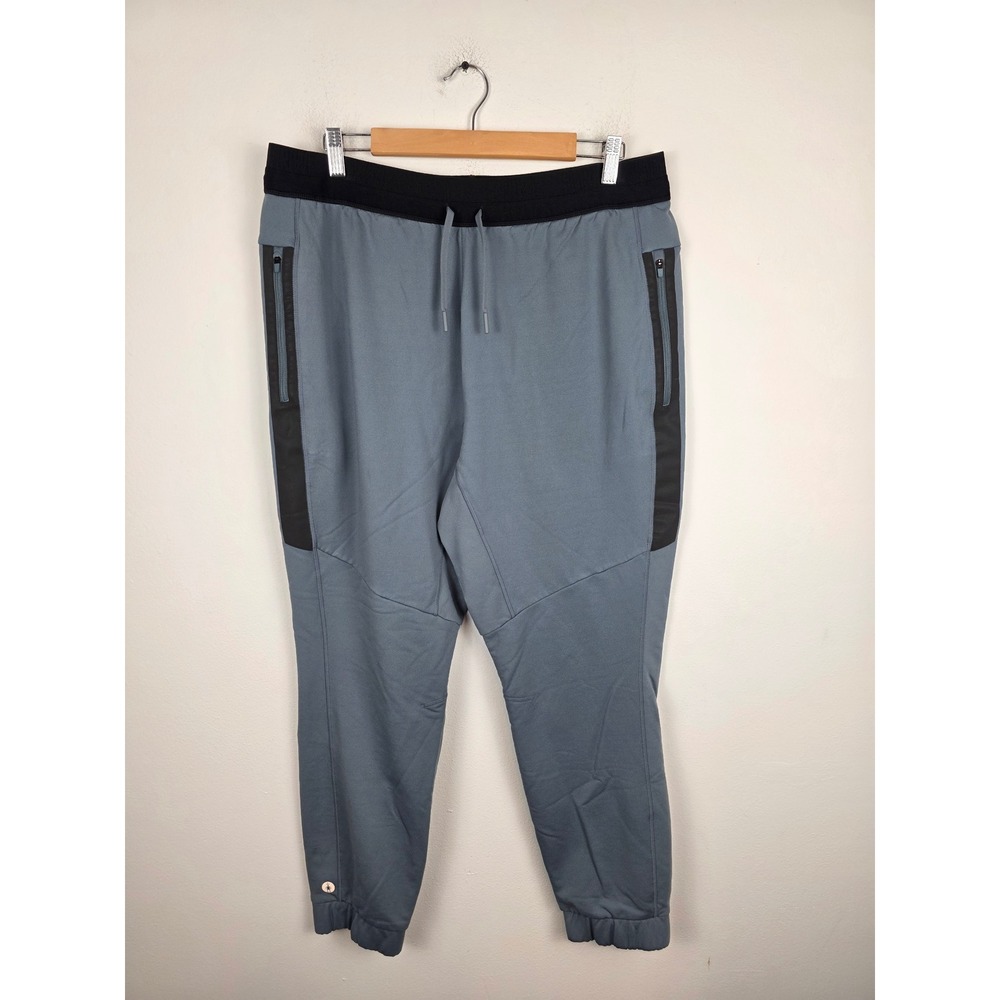 Smartwool Mens Active Fleece Tech Joggers Blue Gray XL Drawstring Zipper Pockets